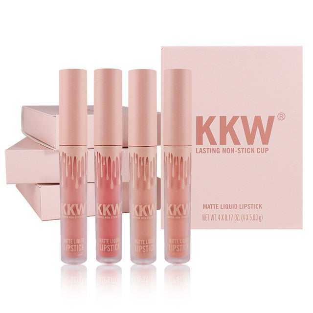 Matte Lip Gloss Kit Lips Makeup Nude Velvet Liquid Lipstick